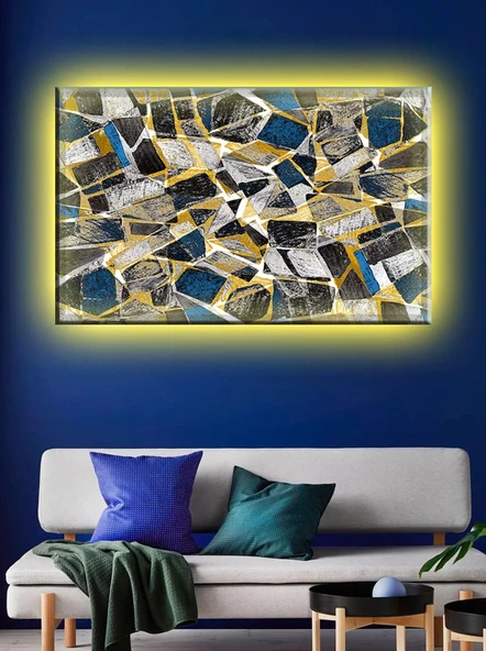 Led Işıklı Soyut Tablo