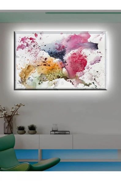 Led Işıklı Sanatsal Soyut Kanvas Tablo