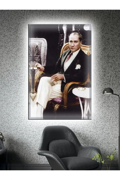Led Işıklı Atatürk (hediyelik Kanvas Tablo)