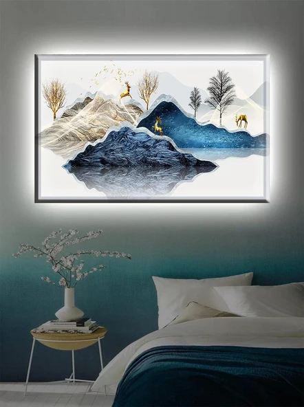 Led Işıklı Modern Dekoratif  Kanvas