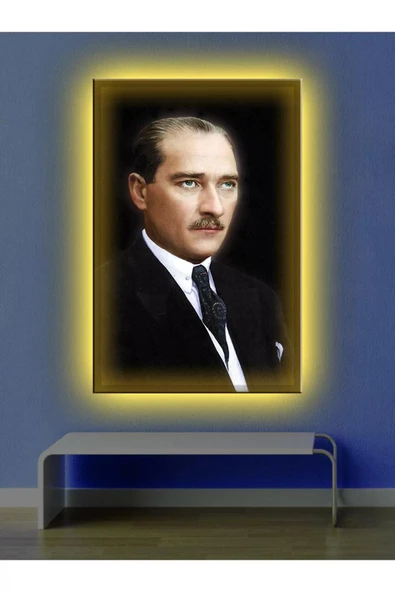 Led Işıklı Atatürk Kanvas Tablo