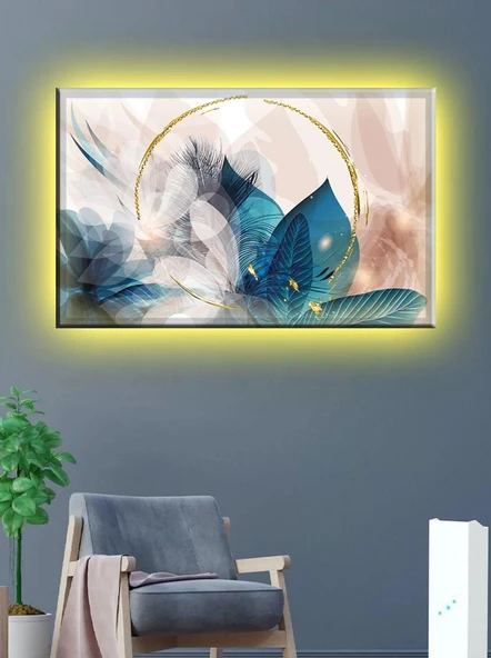 Led Işıklı Soyut Tablo