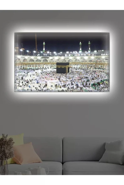 Led Işıklı Kâbe Tablosu (ev,ofis, İşyeri)
