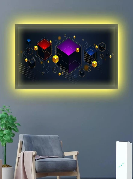 Led Işıklı 3d Dekoratif (hediyelik Kanvas Tablo)