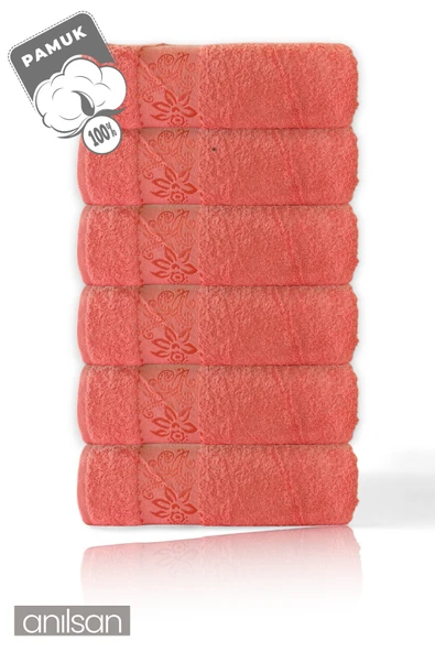 6'lı Flora Pembe Banyo Havlusu - 70x140cm, 490gr, %100pamuk, Spa Ve Otel Havlusu - 2