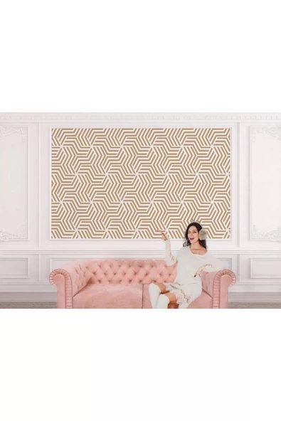 Pastel Renkli Geometrik Desenli Duvar Kağıdı-5783