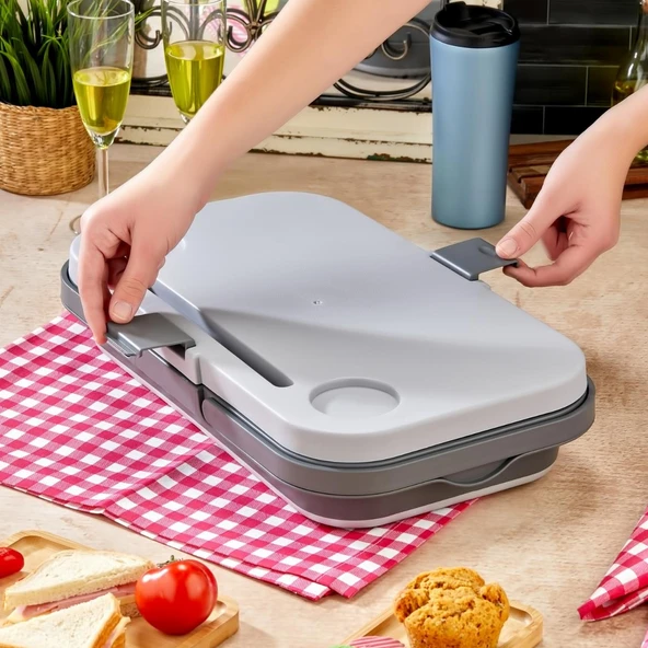 bigmate Portatif Katlanır Piknik Seti 25Lt Silikon Sepetli Masalı Piknik Sepeti - 9