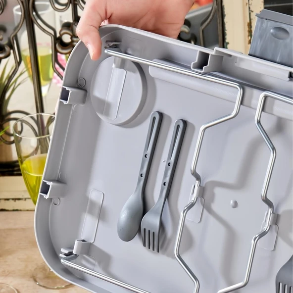 bigmate Portatif Katlanır Piknik Seti 25Lt Silikon Sepetli Masalı Piknik Sepeti - 4