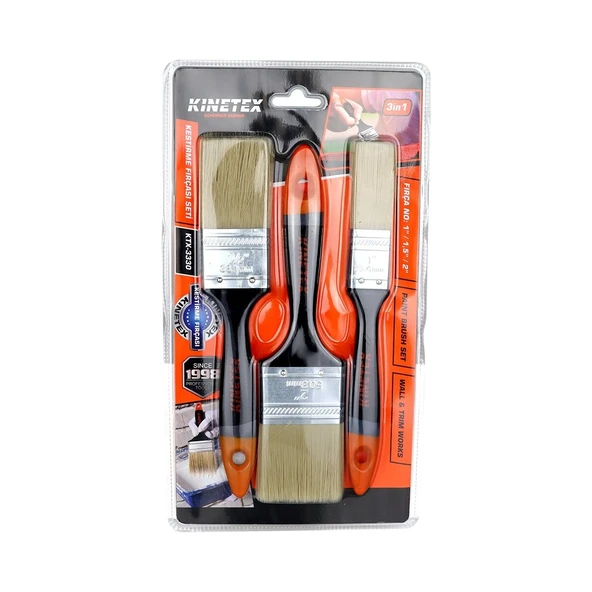 3 Pcs - No:1 Inç / 1.5 Inç / 2 Inç Kestirme Fırça Set