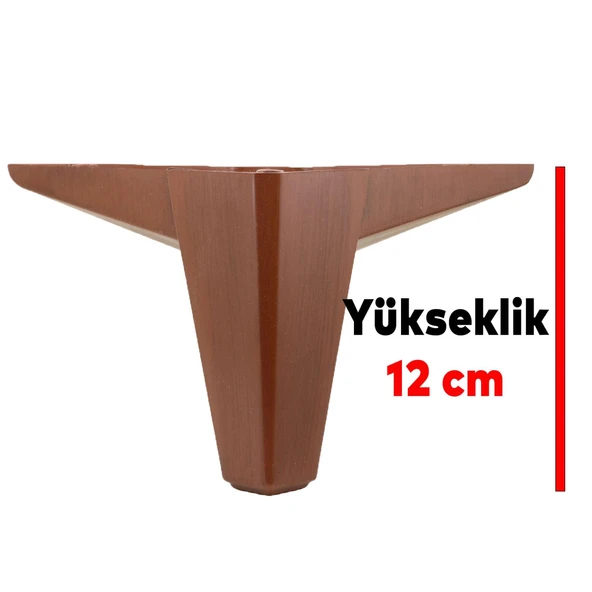 Mobilya TV Ünitesi Çekyat Koltuk Kanepe Destek Baza 12 cm Kahverengi Ayak 6'lı Set - Resim 6