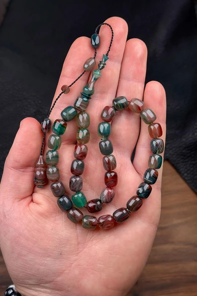 9/8 MM Hareli Ton Usta İşçilik Sıkma Kehribar Tesbih