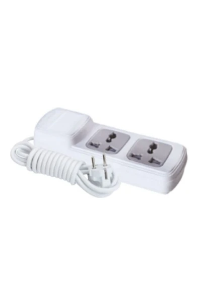 2'li Universal Grup Priz 2 Metre – Kompakt ve Pratik Kullanım