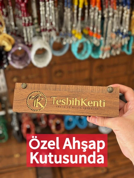 Kadifemsi Çekimiyle Usta İşçilik Şeffaf Ateş Kehribar Tesbih - 2