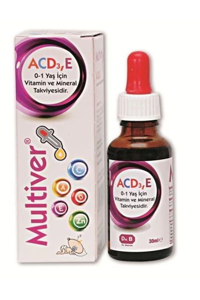 Multiver ACD3, E Vitamin ve Minarel Takviyesi 30 ml