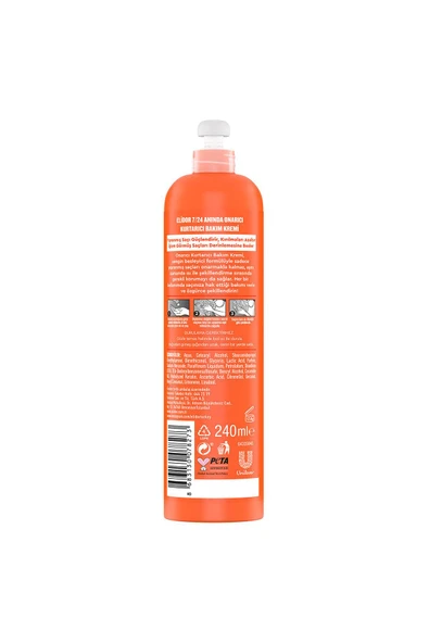 Elidor 7/24 Kurtarıcı Saç Bakım Kremi Anında Onarıcı Yıpranmış Saçlar 240 ml X2 - 8