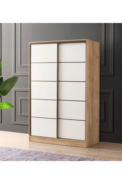 beenal Venüs Sürgülü Gardırop 135 Cm - Sonoma Ceviz-p.beyaz