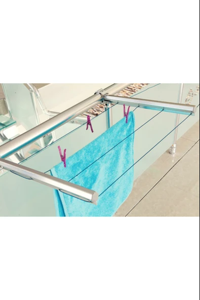 ASVERA %100 Alüminyum Tırnaklı Balkon Çamaşırlık – Hediye İpli, Paslanmaz, Dayanıklı Askı Aparatı - Resim 5