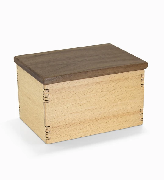 Woodsaka Mutfak İçin Sağlıklı Ahşap Saklama Kutusu - Mini Organizer - Model 2 - Gürgen & Ceviz - 17.8cm x 9.8cm x 9cm - 4
