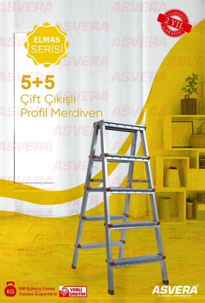 ASVERA 5+5 ÇİFT ÇIKIŞLI PROFİL MERDİVEN