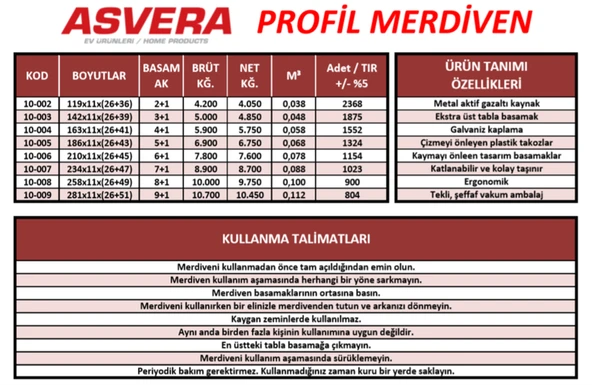 ASVERA 3+1 Basamaklı Profil Merdiven – Dayanıklı, Hafif, Ev & Ofis Kullanımı İçin - Resim 7