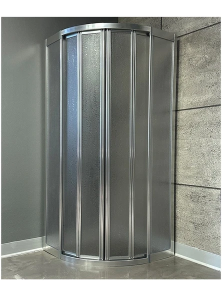 UBM Duşakabin Krom Oval Mika Camlı 70x70 (Teknesiz)