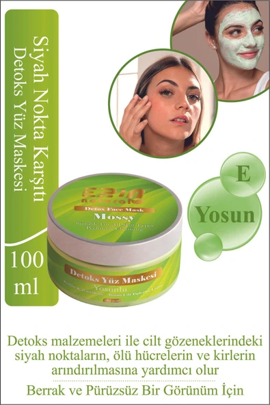 Erin Natural Siyah Nokta Karşıtı Detoks Yüz Maskesi 100 ml