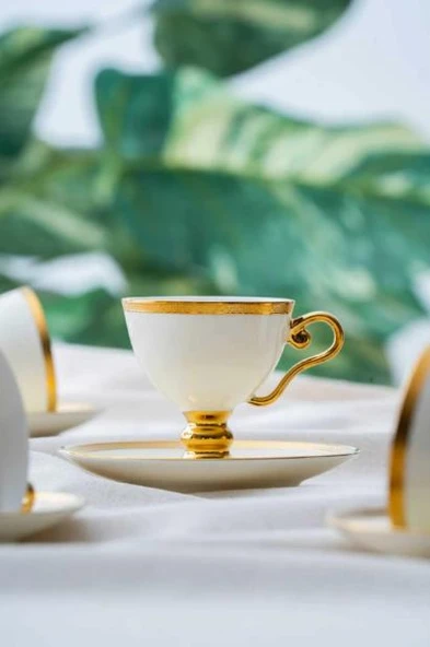 Acar HXF-06550 Thelma Gold 6lı Kahve Fincan Takımı