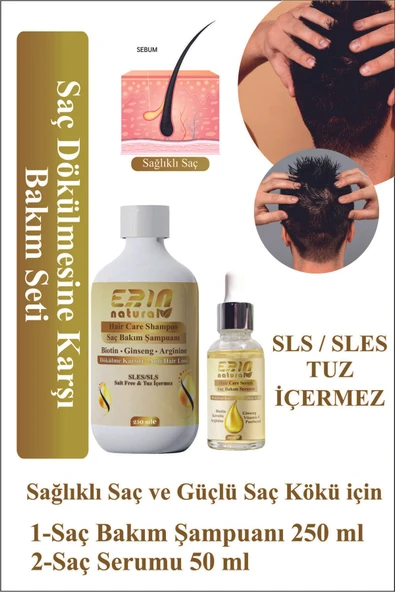 Erin Natural Saç Dökülmesine Karşı Saç Bakım Seti