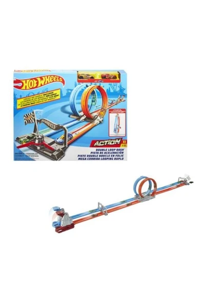 Mattel GFH85 Hot Wheels Çift Çemberde Depar Pist Seti 762617 *4