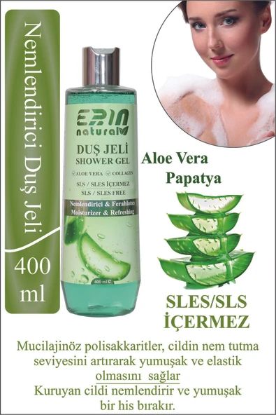 Erin Natural Sülfat Içermeyen Nemlendirici Duş Jeli 400 ml