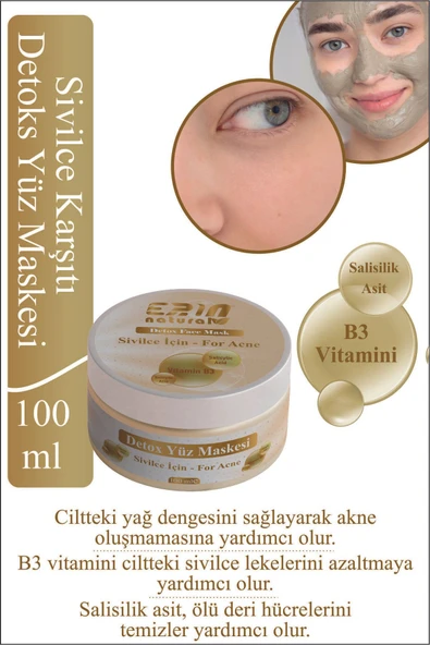 Erin Natural Sivilce Karşı Detoks Yüz Maskesi 100 ml