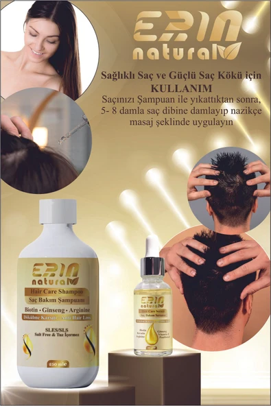 Erin Natural Saç Dökülmesine Karşı Saç Bakım Seti - 2
