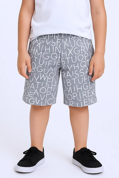 ERKEK ÇOCUK ŞORT CEPLİ RENKLİ BASKILI D3 - 4