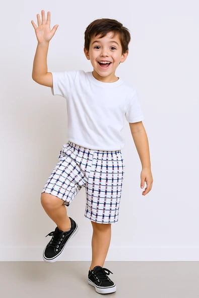 ERKEK ÇOCUK ŞORT CEPLİ RENKLİ BASKILI D3 - 2