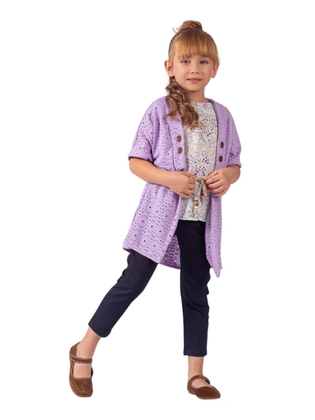 HIRKALI JEANS PANTOLONLU 3'LÜ KIZ TAKIM ürün görseli 1