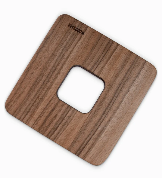 Demlik Altlığı - Nihale - Ceviz Ve Gürgen - 13cm x 13cm x 1.6cm - 3