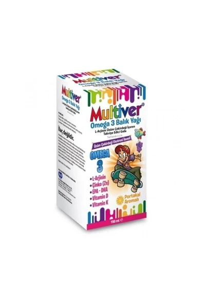 Multiver Omega 3 Balık Yağı Portakal Aromalı Sıvı Takviye Edici Gıda 150 ml