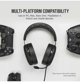 Corsair HS60 PRO Surround Oyuncu Kulaklığı, 7.1 Surround PC/Xbox One/Xbox Series X ve S/PS5 ve PS4/Nintento Switch Siyah (CA-9011213-EU) - 6
