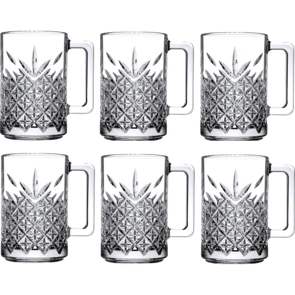 Periboia 6'lı Kulplu Kristal Meşrubat Bardağı - 2