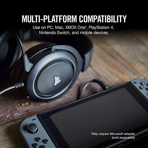 Corsair HS60 PRO Surround Oyuncu Kulaklığı, 7.1 Surround PC/Xbox One/Xbox Series X ve S/PS5 ve PS4/Nintento Switch Siyah (CA-9011213-EU) - 7