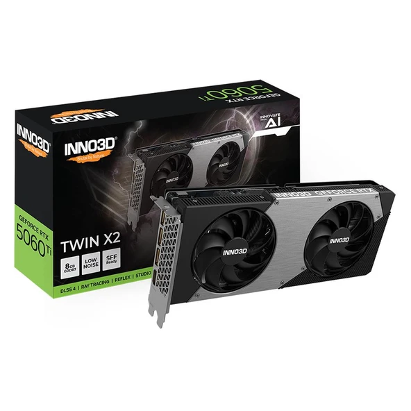 Inno3D GeForce RTX5060Ti 8GB Twin X2 128Bit GDDR7 Ekran Kartı N506T2-08D7-193075N