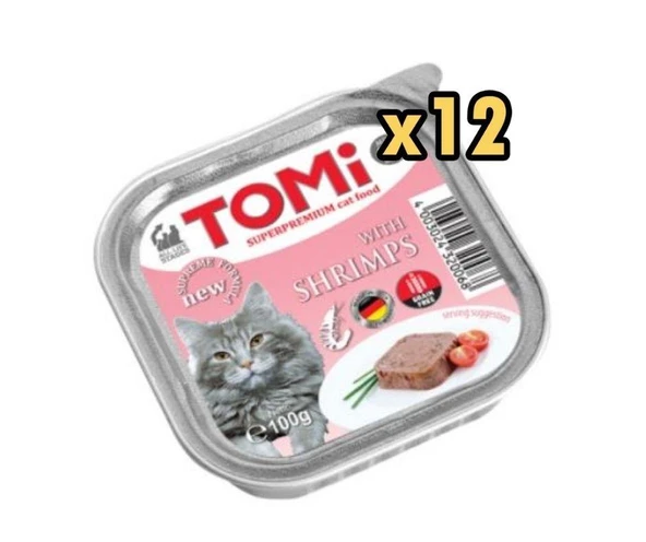 Tomi Pate Karidesli Yetişkin Kedi Konservesi 100gr x 12 Adet