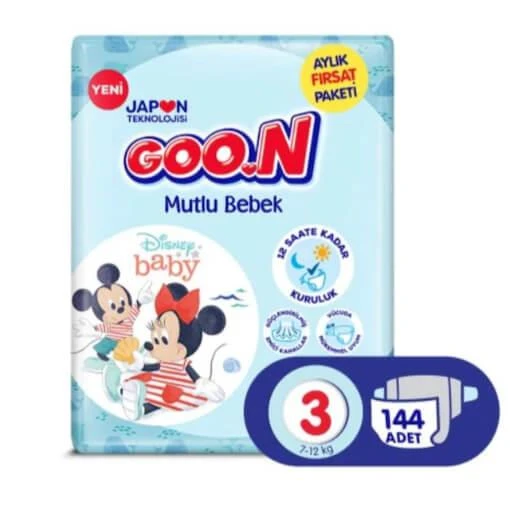 GOON MUTLU BEBEK BANT JUMBO 3 NUMARA 144'LÜ (KOLİ)