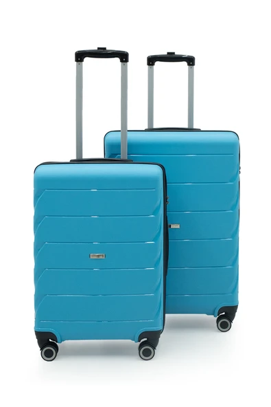 Copella Polipropilen & Kırılmaz 2'li Valiz Seti Büyük & Orta - Mavi ürün görseli
