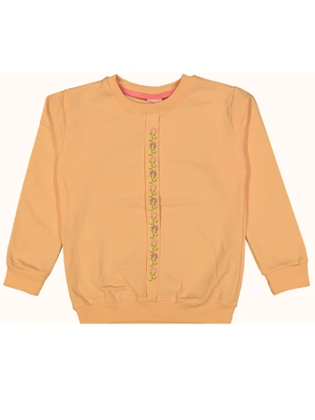 KANAVİÇE NAKIŞLI KIZ SWEATSHIRT