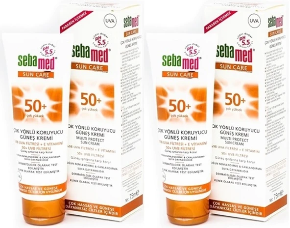 Sebamed Sun Care Çok Yönlü Koruyucu Güneş Kremi 75ML SPF 50+ Faktör (2 Li Set)
