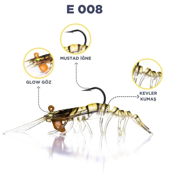 Caretta Sakura Shrimp 7.6 Cm 6.5 Gr Silikon Karides - 3