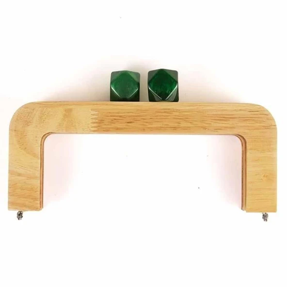 Ahşap Mıknatıslı Çanta Bursu Dikdörtgen ALT200 Zümrüt