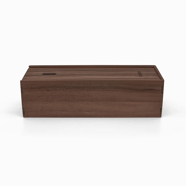 Woodsaka Reka Kablo Yönetim Kutusu ve Organizer & Güvenlik İstasyonu - Kayar Kapaklı - Ceviz - 32cm x 15cm x 11cm - 3