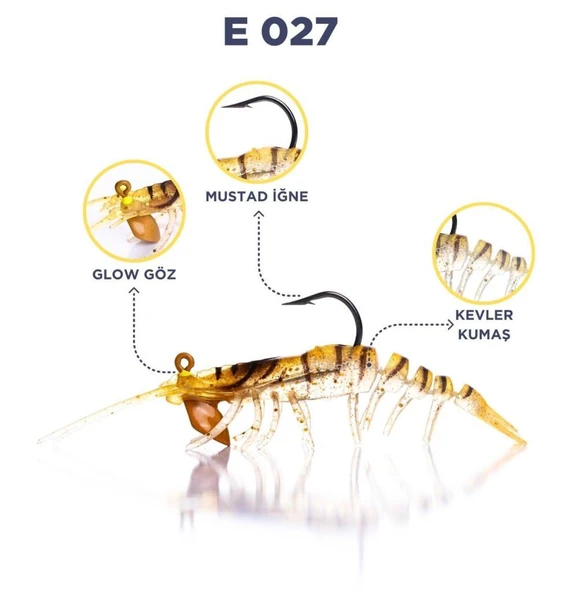 Caretta Sakura Shrimp 7.6 Cm 6.5 Gr Silikon Karides - 6